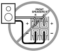ONKYO SKM-330S - Precauciones durante la connexion de los altavoces - 2