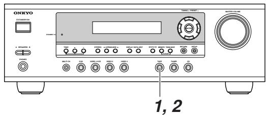 ONKYO SKM-330S - Cambiar la pantalla TAPE/MD/CDR - 1