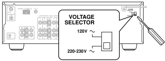 ONKYO SKM-330S - Réglage du sélecteur de tension (sur certains modèles) - 1