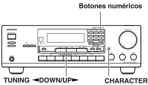 ONKYO TX-8222 - Denominar los canales programados - 1
