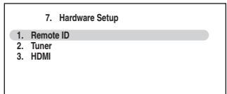 ONKYO TX-SR607 - Utilice los botones Arriba y Abajo [A]/[V] para seleccionar "7. Hardware Setup" y, a continuacion, pulse [ENTER]. - 1