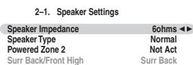 ONKYO TX-SR607 - Utilice los botones Arriba y Abajo [A]/[▼] para selectionar "1. Speaker Settings" y, a continuación, pulse [ENTER]. - 1