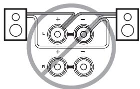 ONKYO TX-SR607 - Precauciones para la connexion de los altavoces - 1