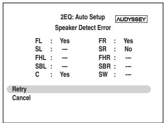 ONKYO TX-SR607 - Speaker Detect Error - 2