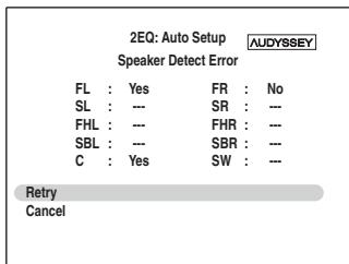 ONKYO TX-SR607 - Speaker Detect Error - 1