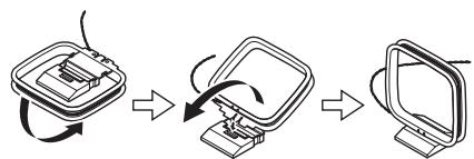 ONKYO TX-SR607 - Assemblez l'antenne cadre AM en insérant les languettes dans la base, comme indique l'illustration. - 1