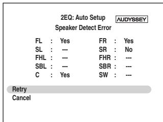 ONKYO TX-SR607 - Speaker Detect Error - 2