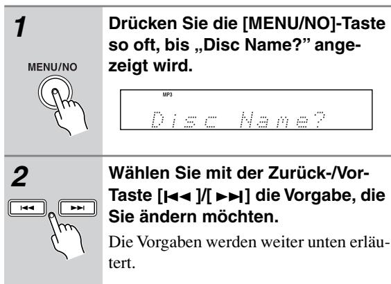 ONKYO CR-715 - Einstellen der MP3-Präferenzen - 2