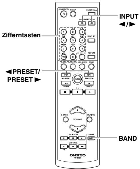 ONKYO CR-715 - Anwahl eines Senderspeichers - 1