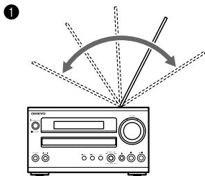 ONKYO CR-715 - Einstellen und Installieren der UKW-Antenne - 1