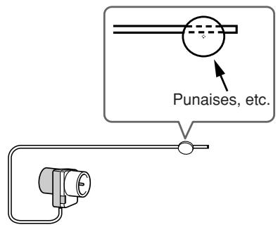ONKYO CR-N7 - Fixez l'antenne FM au mur à l'aide de punaises. - 1