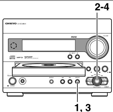 ONKYO CR-N7 - Selección de las pistas de MP3 en el modo All Group - 1