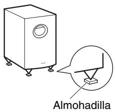 ONKYO HT-S7300 - Utilizar las almohadillas para la parte inferior del Subwoofer - 1