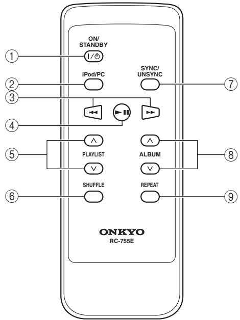 ONKYO ND-S1 - Funcioncimiento del botón del controlador remot - 1