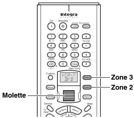 ONKYO RDC-7.1 - Sélection d'une Source dans la Zone 2 ou dans la Zone 3 - 1