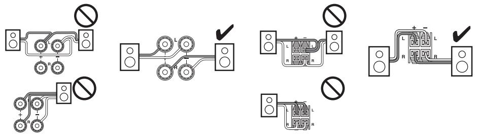 ONKYO TX-NR609 - Precauciones para la connexion de los altavoces - 2
