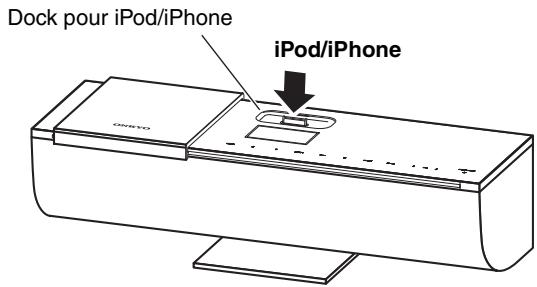 ONKYO ABX-N300 - Insérez votre iPod/iPhone dans le dock pour iPod/iPhone. - 1