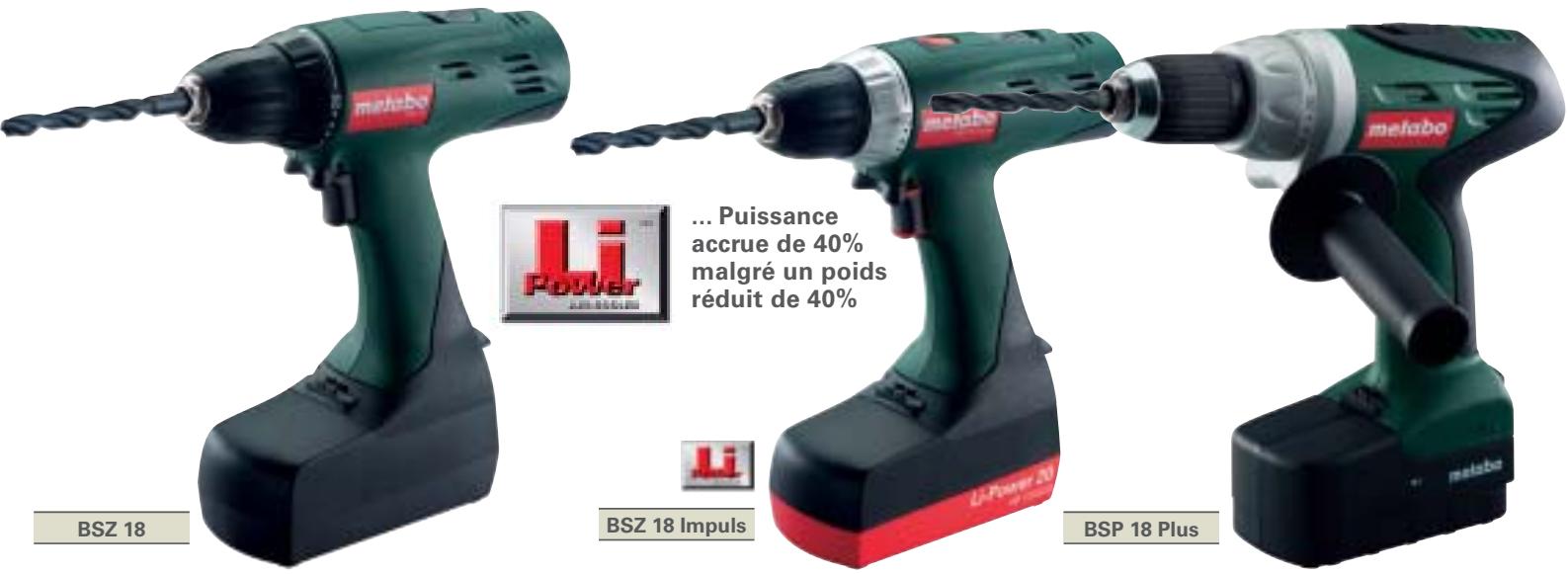 METABO BSZ 14.4 IMPULS - CARACTERISTIQUES COMMUNES - 1