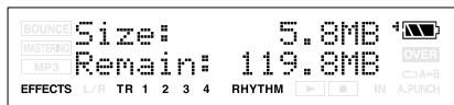 BOSS MICRO BR - Afficher des infos sur les fichiers mp3/wav - 3
