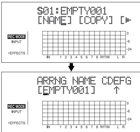 BOSS BR-864 - Nommer les arrangements - 1