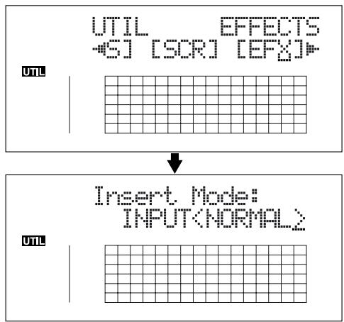 BOSS BR-864 - Modification de l'utilisation des effets d'insertion en fonction du mode - 1
