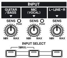 BOSS BR-864 - Appuyez sur la touche INPUT SELECT de l'instrument à enregistrer - 1