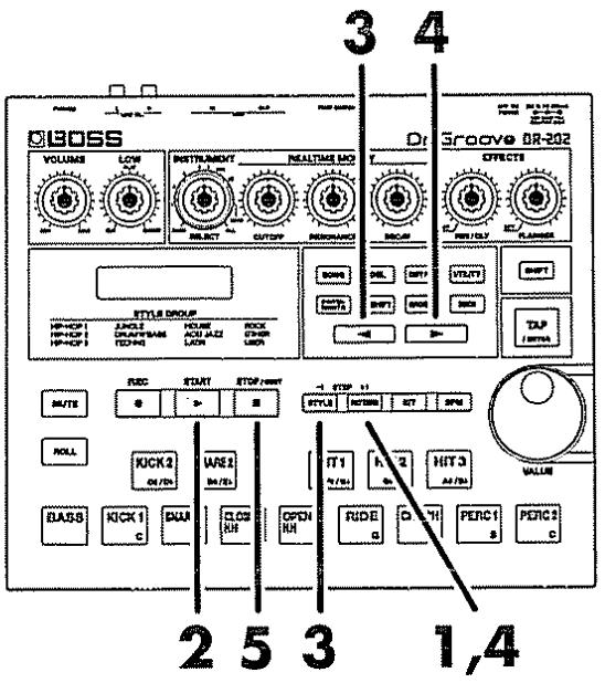 BOSS DR-202 - Comment faire jouer les patterns - 1