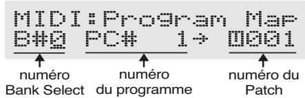 BOSS GS-10 - Correspondances initiales dans la table de changement de programmes - 2