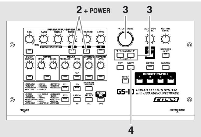 BOSS GS-10 - Rappel des paramètres par défaut (Factory Reset) - 1