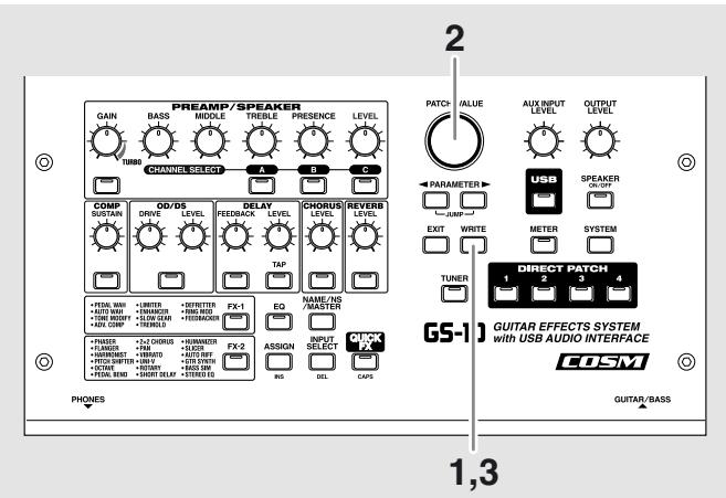 BOSS GS-10 - Sauvegarde des Patches (PATCH WRITE) - 1