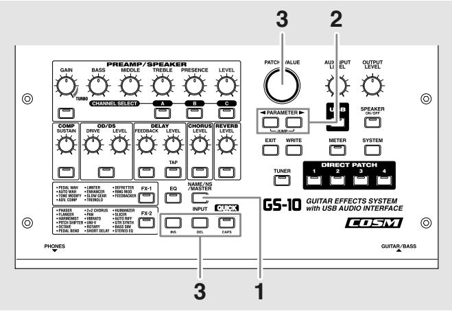 BOSS GS-10 - Attribution d'un nom aux patches - 1