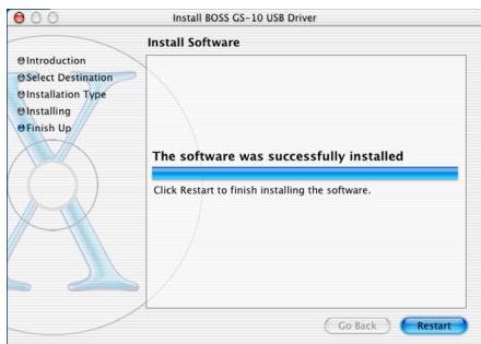 BOSS GS-10 - Cliquez sur [Continue Installation]. - 1