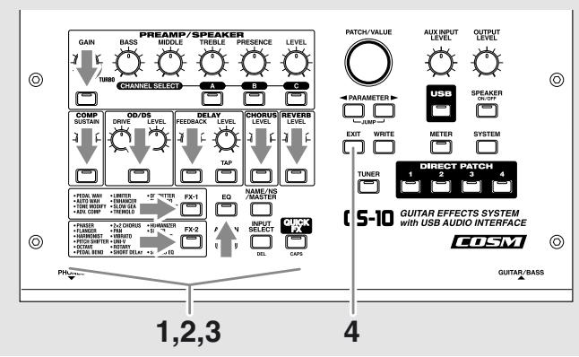 BOSS GS-10 - Activation/désactivation de l'effet - 1