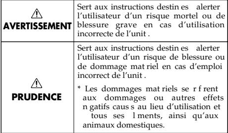 BOSS ME-20 - INSTRUCTIONS POUR LA PREVENTION D'INCENDIE, CHOC ÉLECTRIQUE OU BLESSURE - 1