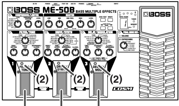 BOSS ME-50B - Changer de no. de mémoire - 1