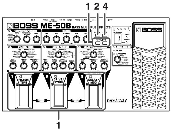 BOSS ME-50B - Changer les réglages de Patch (édition de Patch) - 1