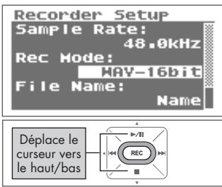 BOSS R-09HR - Sélectionnez « rec mode - 1