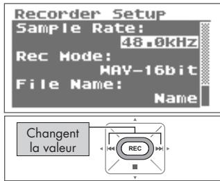 BOSS R-09HR - Sélectionnez la fréquence d'échantillonnage (sample rate). - 3