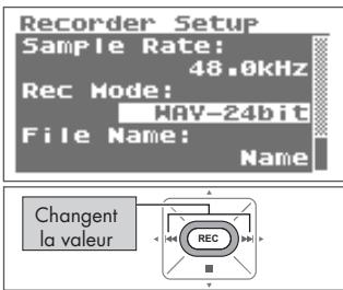 BOSS R-09HR - Choisissez le mode d'enregistrement. - 1