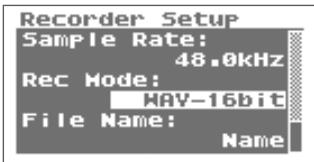 BOSS R-09HR - Sélectionnez « rec mode - 1