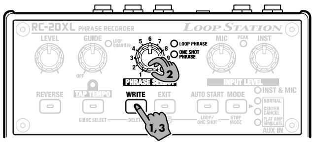 BOSS RC-20XL - Sauvegarde d'une phrase - 2