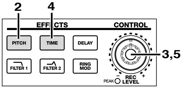 BOSS SP-202 - Changement de hauteur sans altération du tempo (commande Pitch et Time Stretch) - 1