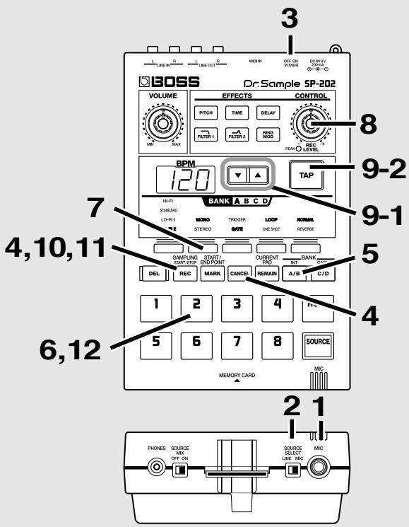 BOSS SP-202 - Enregistrement depuis un microphone - 1