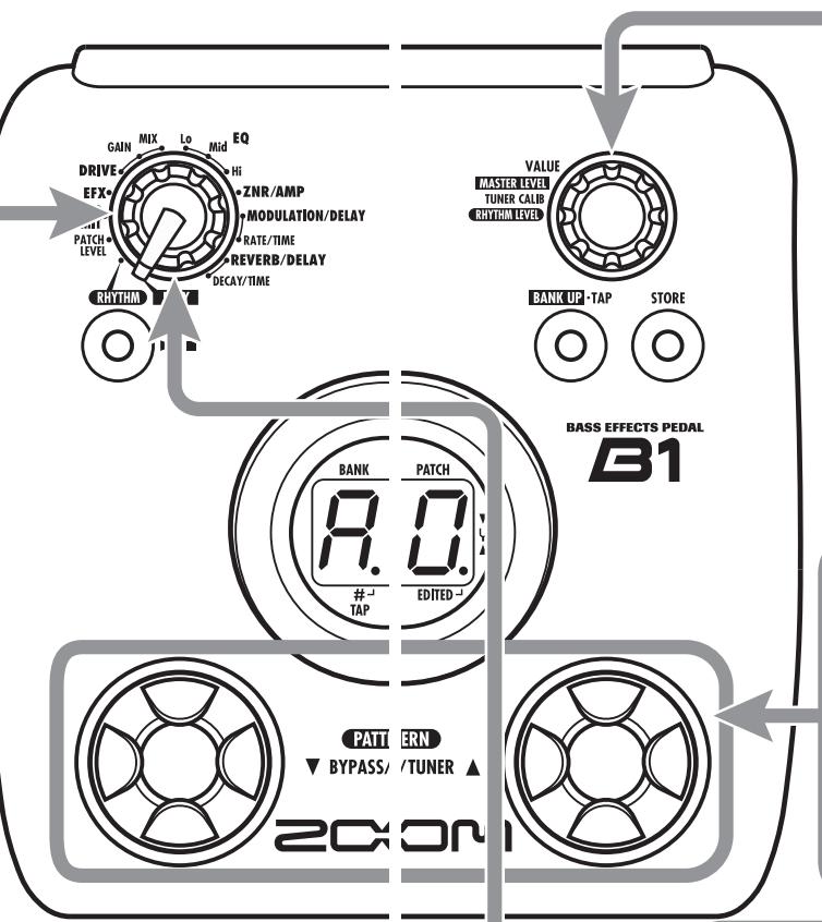 ZOOM B1X - Sélection du module/ paramètre d'effet - 5