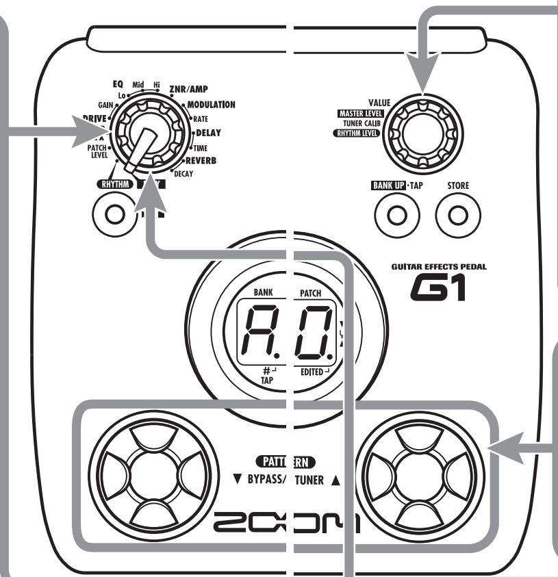 ZOOM G1 - Sélection du module/ paramètre d'effet - 5