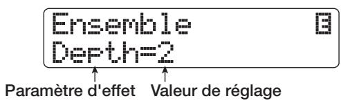 ZOOM HD16 - Utilisez les touches curseur haut/bas pour sélectionner le paramètre d'effet à éditer. - 1