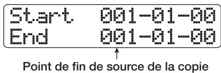 ZOOM HD16 - Tournez la molette pour sélectionner la première mesure source de la copie et pressez la touche [ENTER]. - 1