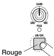 ZOOM HD16 - Depuis l'écran principal, pressez la touche [on/off] de l'entrée 1 pour qu'elle s'allume en rouge. - 1