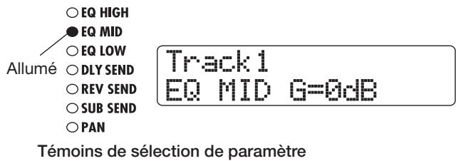 ZOOM HD16 - Pressez répétitivement la touche [SELECT], jusqu'à ce que le paramètre à régler s'affiche. - 2