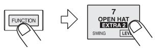 ZOOM MRT-3 - En mode Pattern ou en mode Song, presse la touche [FUNCTION] puis le Pad 7 (SWING). - 1
